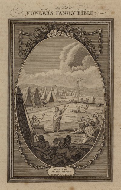 Mosè e il serpente di bronzo, Numeri, Capitolo 21, Versetto 9 da English School