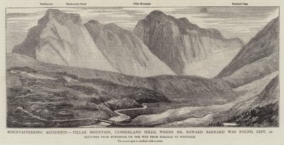 Incidenti di montagna, Pillar Mountain, Cumberland Hills, dove è stato trovato il signor Edward Barnard da English School