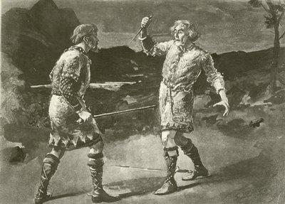 Mr Alexander come Macduff e Mr Irving come Macbeth (incisione) da English School