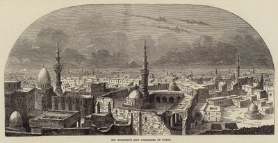 Il nuovo panorama del Cairo di Mr Burford (incisione) da English School