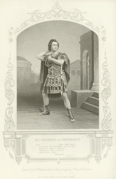 Mr Creswick come Coriolano, Coriolano, Atto V, Scena III da English School