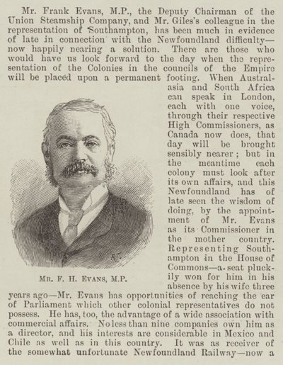 Mr F H Evans, MP da English School