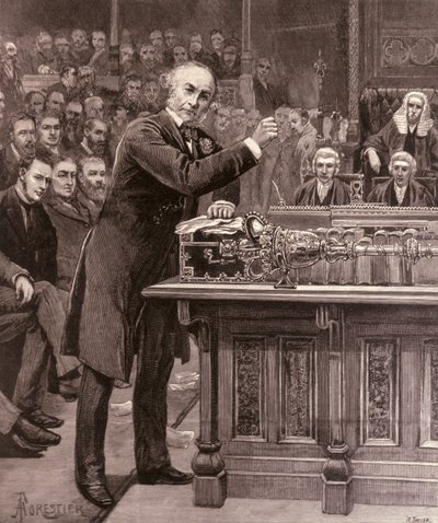 Mr. Gladstone che spiega alla Camera dei Comuni il suo schema per il governo dell