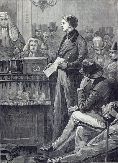 Il signor Gladstone che pronuncia il suo discorso inaugurale alla Camera dei Comuni da English School
