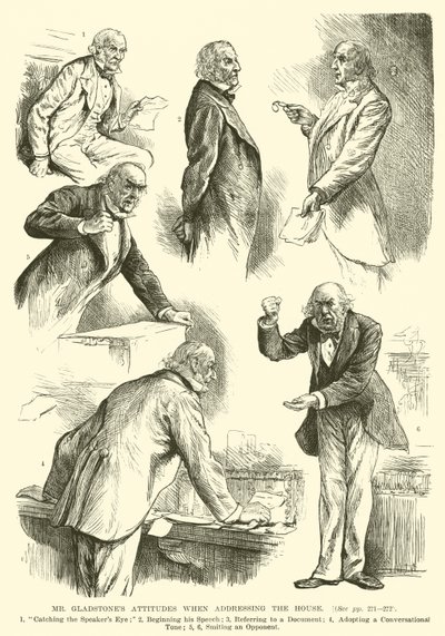 Gli atteggiamenti di Mr Gladstone quando si rivolge alla Camera da English School