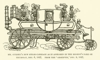La nuova carrozza a vapore di Mr Gurney come apparve nel Regent