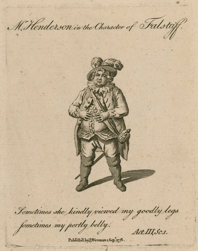 Mr Henderson nel ruolo di Falstaff da English School