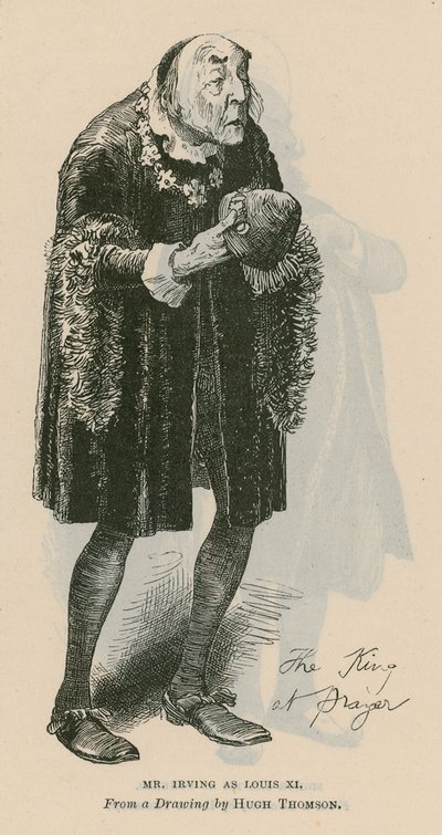 Mr Henry Irving, attore, come Luigi XI da English School