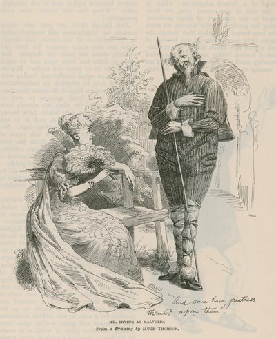 Mr Henry Irving, attore, come Malvolio da English School