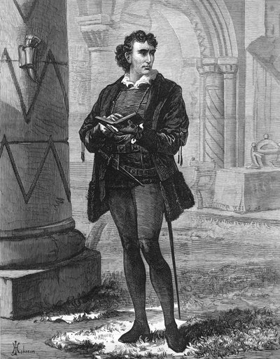 Mr Henry Irving come Amleto al Lyceum Theatre da English School