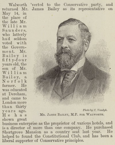 Il signor James Bailey, MP per Walworth da English School