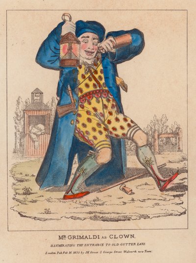 Il signor Joseph Grimaldi come Clown, illuminando l
