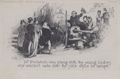 Il signor Pickwick scherza con le giovani signore da English School