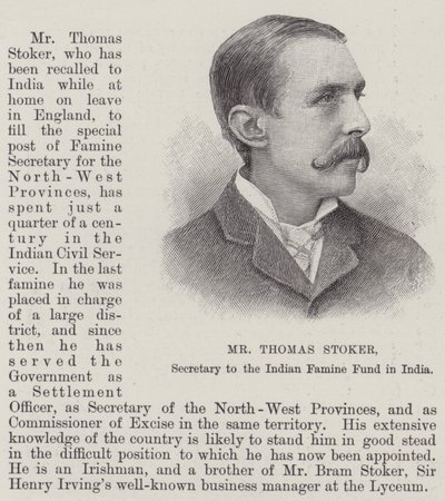 Mr Thomas Stoker, Segretario del Fondo per la Carestia in India da English School