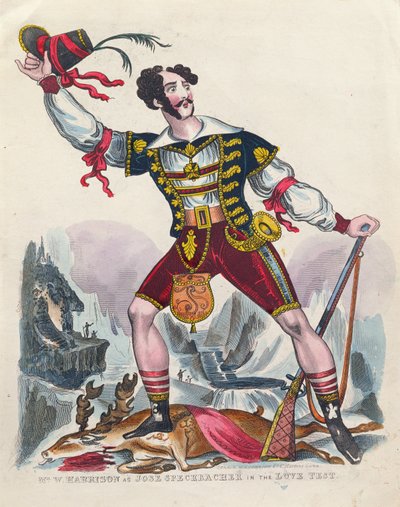 Mr W. Harrison come Jose Speckbacher in The Love Test, c.1840 da English School