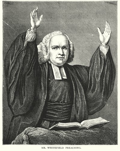 Il signor Whitefield che predica (incisione) da English School