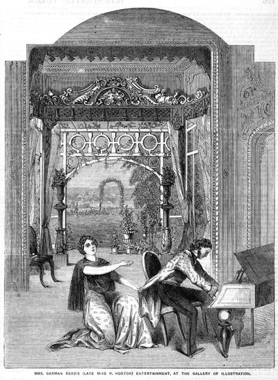 Spettacolo di Mrs German Reeds (ex Miss P Horton) alla Gallery of Illustration da English School