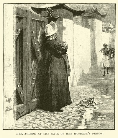 La signora Judson al cancello della prigione di suo marito da English School