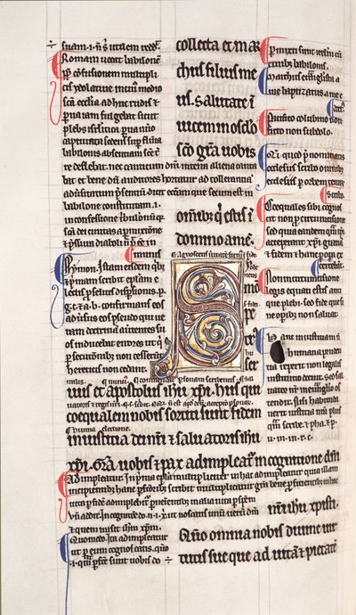 Ms.27, f.109v: Pagina da una copia annotata del Nuovo Testamento da English School