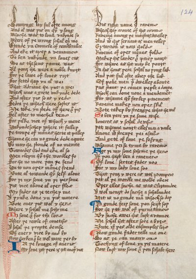 Ms326 f124r, Confessio Amantis di John Gower da English School