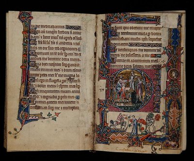 Saul invia Doeg a uccidere i sacerdoti di Nob, iniziale istoriata dal Salterio di Macclesfield, Uso di Sarum, East Anglia, c.1330 da English School