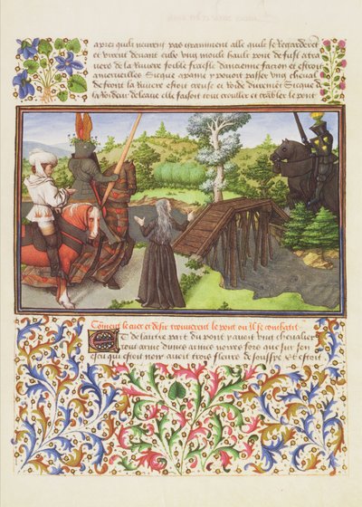 Cuore, Desiderio e Malinconia al ponte La Passeggiata Pericolosa, custodito dal Cavaliere Soulcy, edizione facsimile di Livre du Coeur d