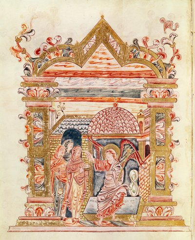 Ms 274 (Y-6) fol.72v Le Sante Donne al Sepolcro, dal Messale di Roberto di Jumieges, c.1016 da English School