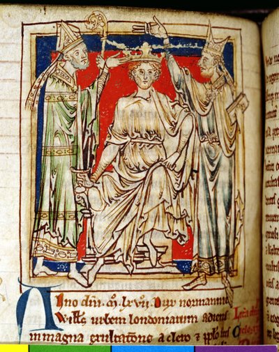 Guglielmo I (1028-87) il Conquistatore, miniatura da Flores Historiarum, di Matthew Paris, 1250-52 da English School