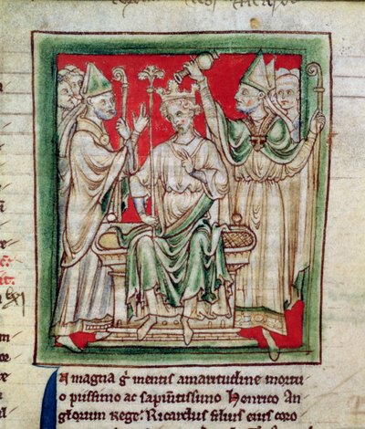 Riccardo I (1157-99), miniatura da Flores Historiarum, di Matthew Paris, 1250-52 da English School