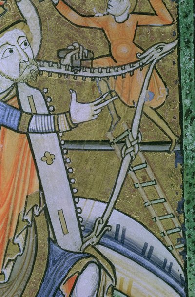 Ms Hunter 229 f.21v Davide che Accordando la Sua Arpa, dal Salterio Hunteriano, c.1170 (penna e inchiostro e tempera su pergamena) da English School