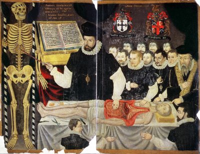 Ms Hunter 364 Top v14 fol.59 Frontespizio, John Bannister Lecture con dissezione da English School