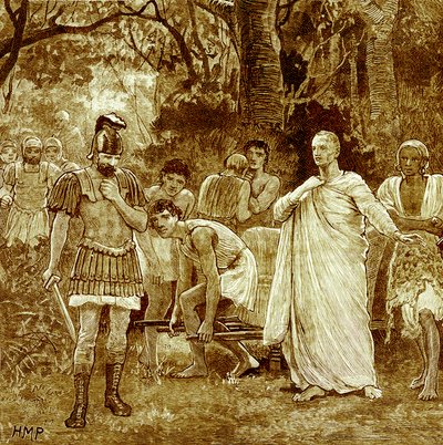 Omicidio di Cicerone, illustrazione da Cassells Illustrated Universal History di Edward Ollier, pubblicato nel 1890 da English School