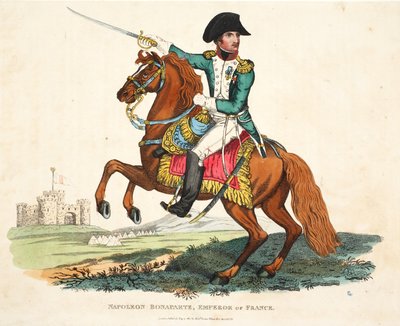 Napoleone Bonaparte, Imperatore di Francia, inciso da Romney, pub. da Richard Evans, illustrazione da An Historical Account of the Battle of Waterloo di William Mudford, 1816 da English School
