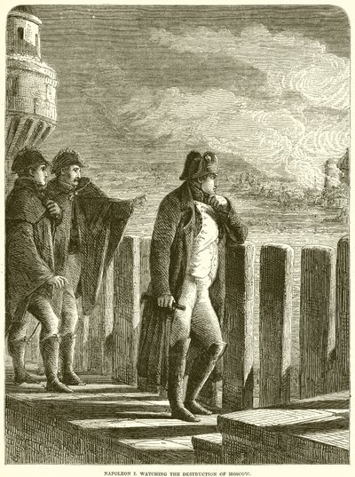 Napoleone I che osserva la Distruzione di Mosca da English School