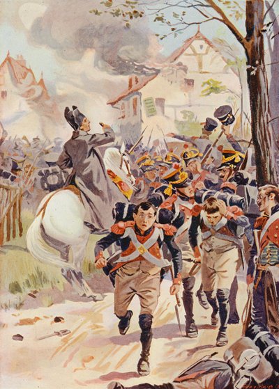 Napoleone alla battaglia di Lutzen da English School