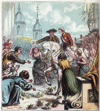 Guerra napoleonica: Il Duca di Wellington (1769-1852) liberò Madrid dalla presa francese nel 1812. Wellington a Madrid da English School
