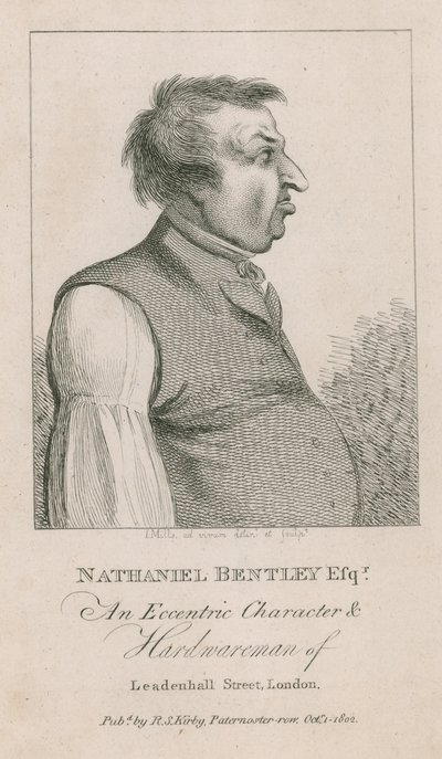 Nathaniel Bentley Esq, un personaggio eccentrico e ferramenta di Leadenhall Street, Londra da English School