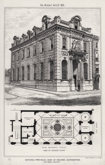 National Provincial Bank of England, Southampton (incisione) da English School