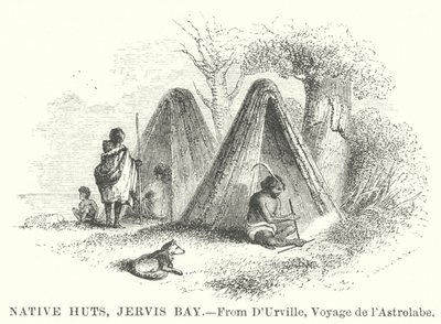 Capanne dei nativi, Jervis Bay (incisione) da English School