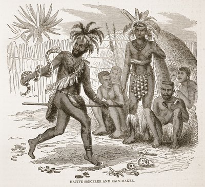 Stregone e fabbricante di pioggia nativo, illustrazione da L
