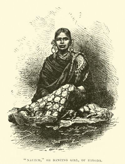 Nautch, o ballerina, di Baroda da English School