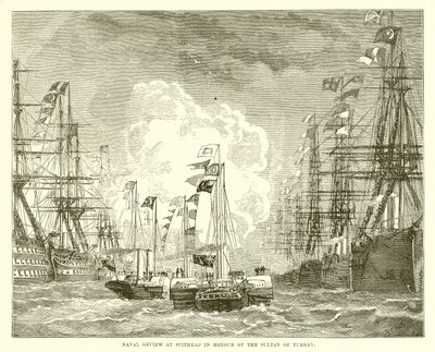 Revisione navale a Spithead in onore del sultano di Turchia da English School