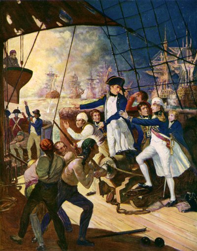 Nelson alla Battaglia del Nilo da English School
