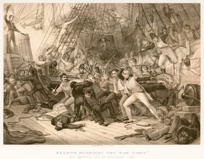Nelson sale a bordo del San Josef da English School