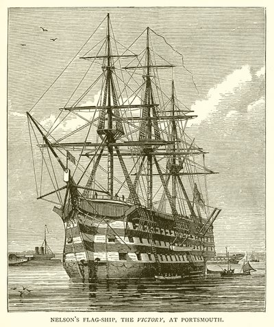 La nave ammiraglia di Nelson, la Victory, a Portsmouth da English School