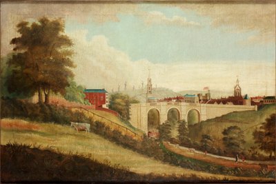 Nuovo ponte su Pandon Dene, Newcastle upon Tyne, c.1812 da English School