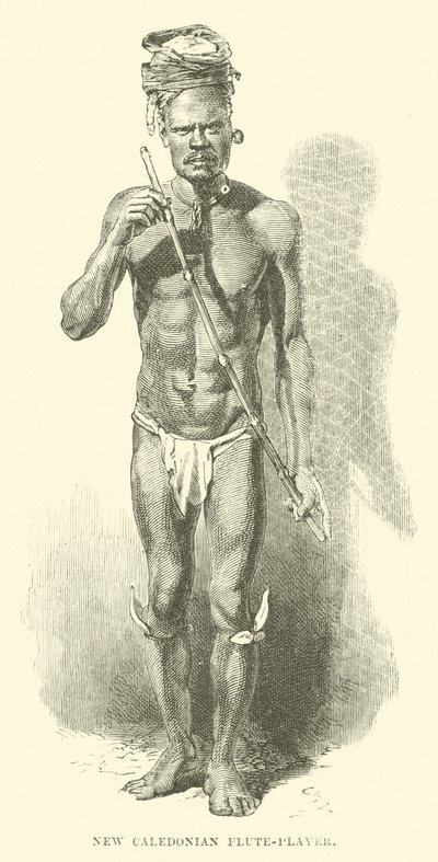 Suonatore di flauto della Nuova Caledonia da English School
