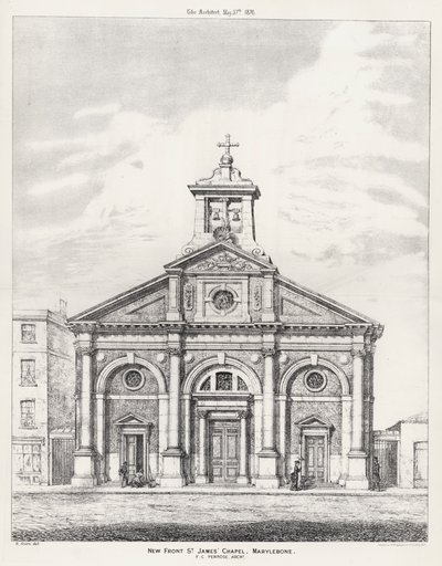 Nuova facciata, Cappella di St James, Marylebone da English School