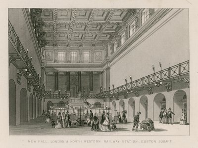 Nuova Sala, stazione della London and North Western Railway, Euston Square, Londra da English School