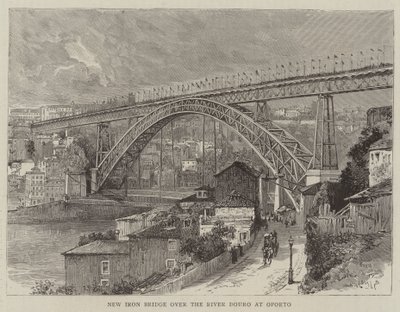 Nuovo ponte di ferro sul fiume Douro a Oporto da English School